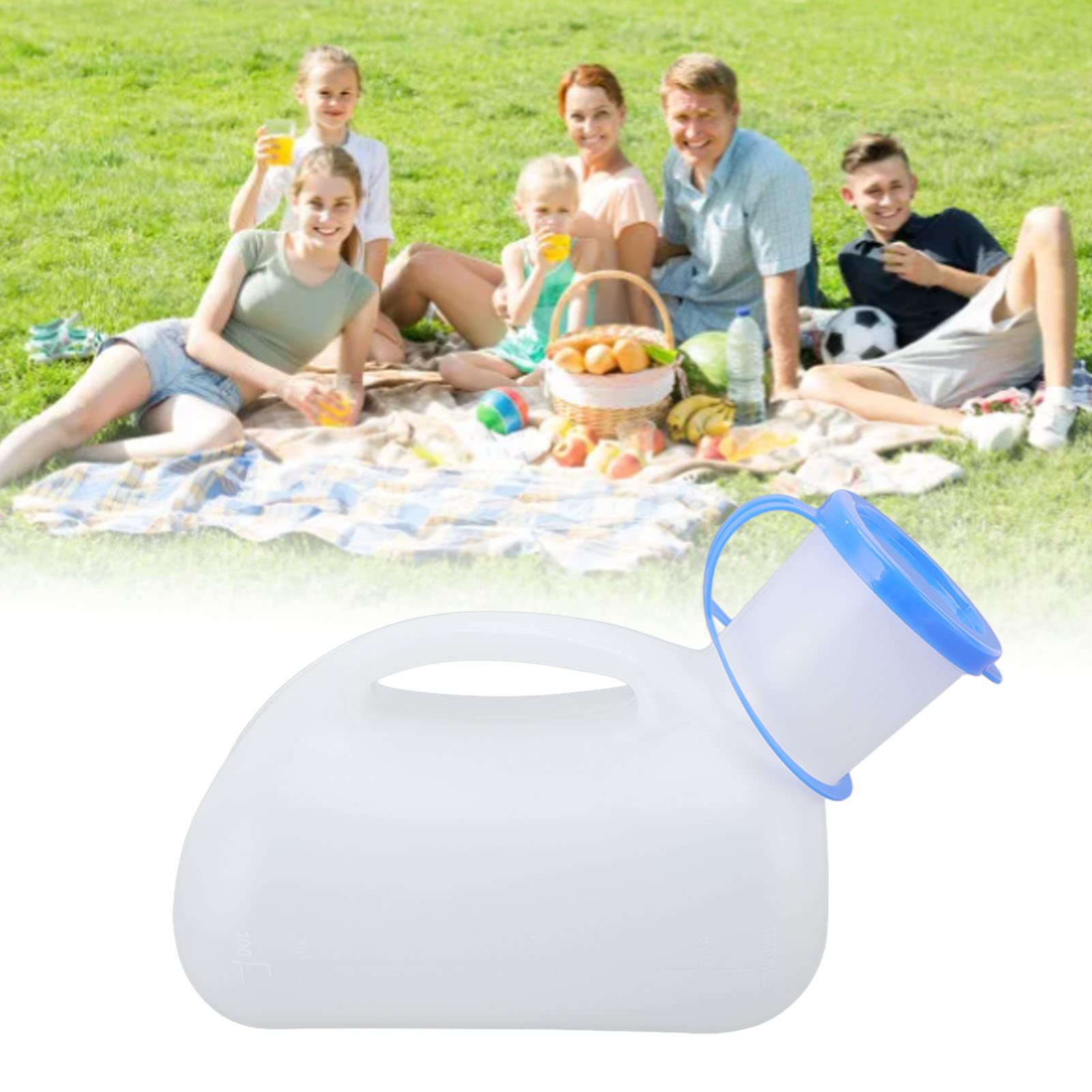 Portable Toilet Urinal for Men and Women, Pee Bottle with Lid and Funnel, Suitable for Elderly and Patients