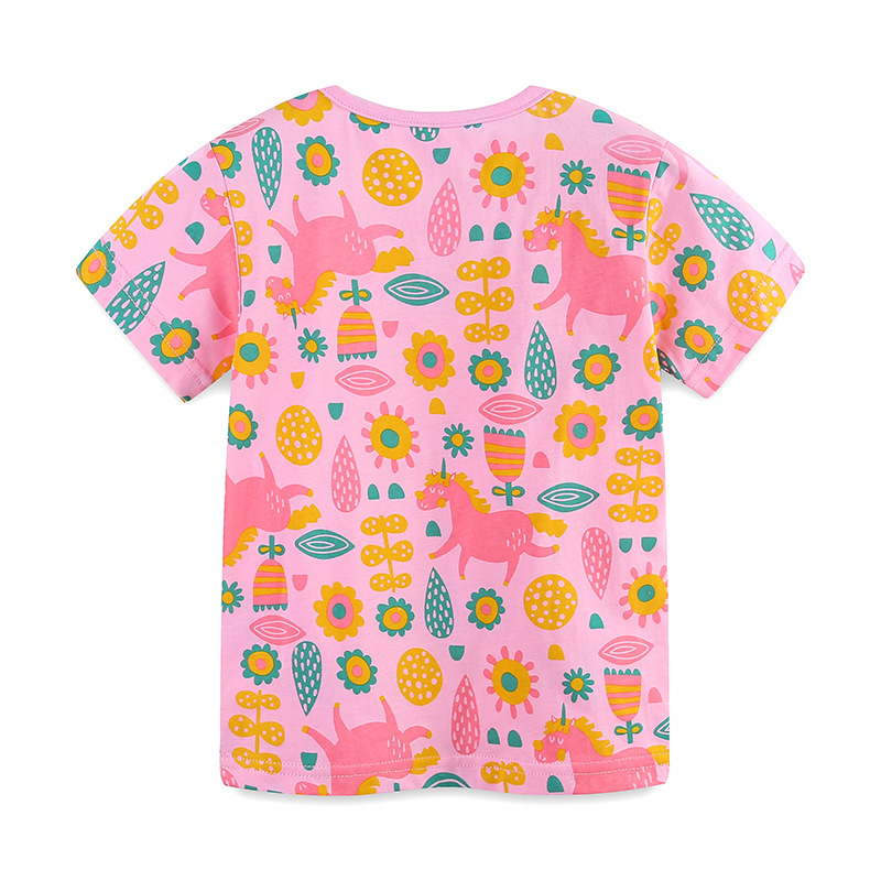 Summer fashionable cartoon children's sports T-shirt with a round…
