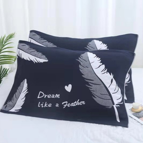 K9HX wholesale single pack three-layer gauze pure cotton pillow towel one piece light and breathable fabric student adult photo two