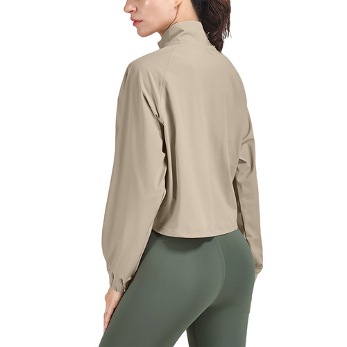 Summer new 50+UPF short sports jacket women's running zipper top sun protection jacket fitness wear