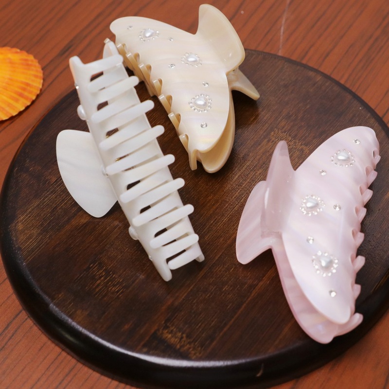 佳蕊抓夹点钻发夹简约鲨鱼夹女发卡气质款彩钻大号盘头饰发饰高级|undefined