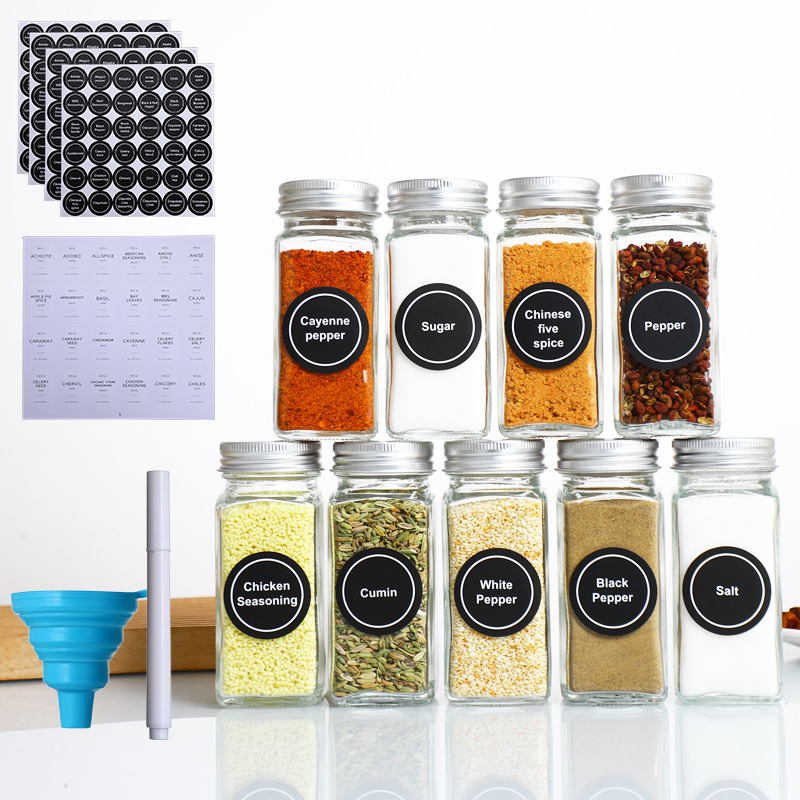 厨房调料罐方形玻璃调料瓶胡椒瓶家用户外烧烤撒料瓶储物罐味精罐