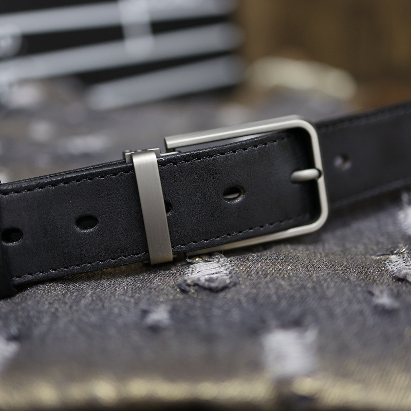 Handmade Top Layer Vintage Vegetable Tanned Pure Cowhide Pin Buckle Men's Workwear Pants Distressed Genuine Leather Belt_voghion.com