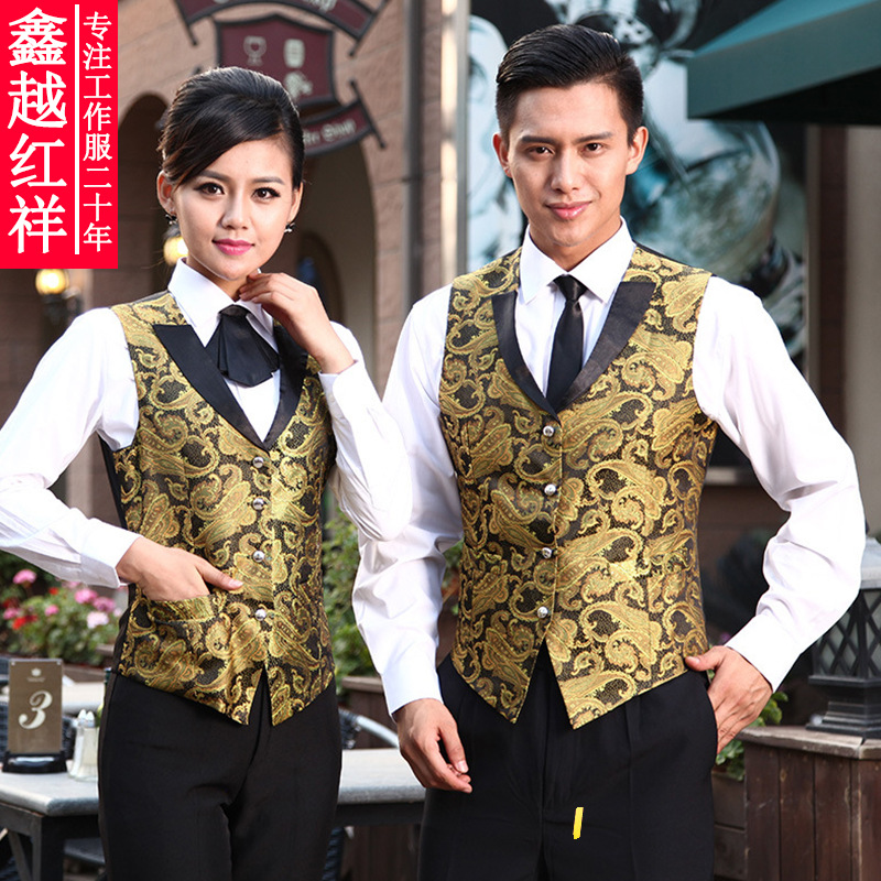 Hotel men's and women's work clothes vest Western restaurant male and female waiters vest coffee KTV bar waiter vest