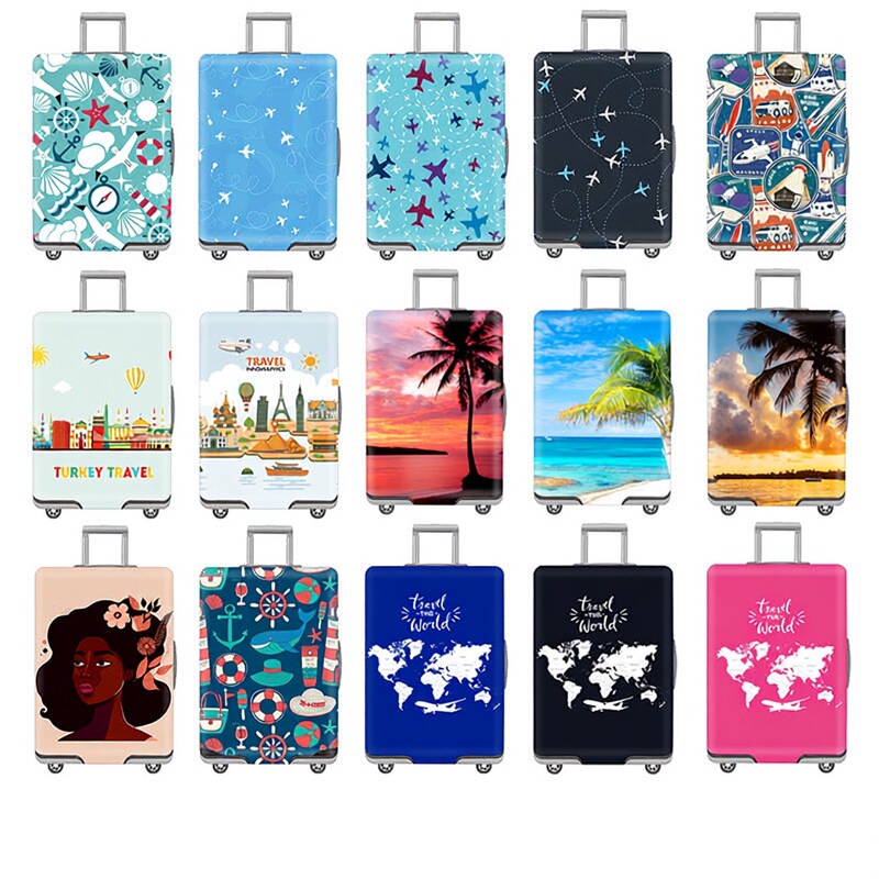 Cross-Border Elastic Suitcase Cover Amazon Picture Printed Protective Cover 30inch Trolley Suitcase Dust Cover