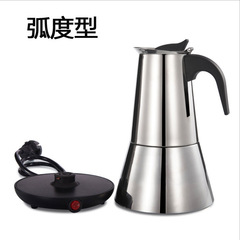 Electric Moka Pot Stainless Steel Electric Coffee Maker Home Coffee Machine Espresso Moka Concentrated Coffee Maker