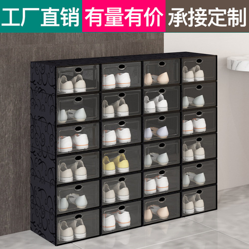 Macaron Transparent Shoe Box with Lid for Dustproof Storage, Flip-Top Design, Freestanding and Assemble-at-Home Sneaker Organizer, Wholesale