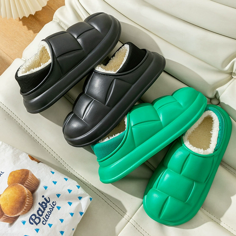 Зимние хлопковые туфли с толстой подошвы женские новые домашние стеганые фекалии