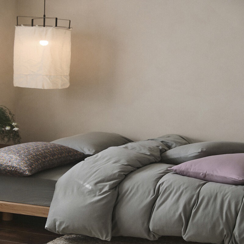 Minimalist Accessible Luxury Type a 135g Cotton Knitted Cotton Tianzhu Cotton Soft and Breathable Naked Sleeping Bedding Four-Piece Set 1.8