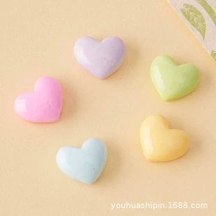 Сердечки из смолы пастельных цветов для рукоделия