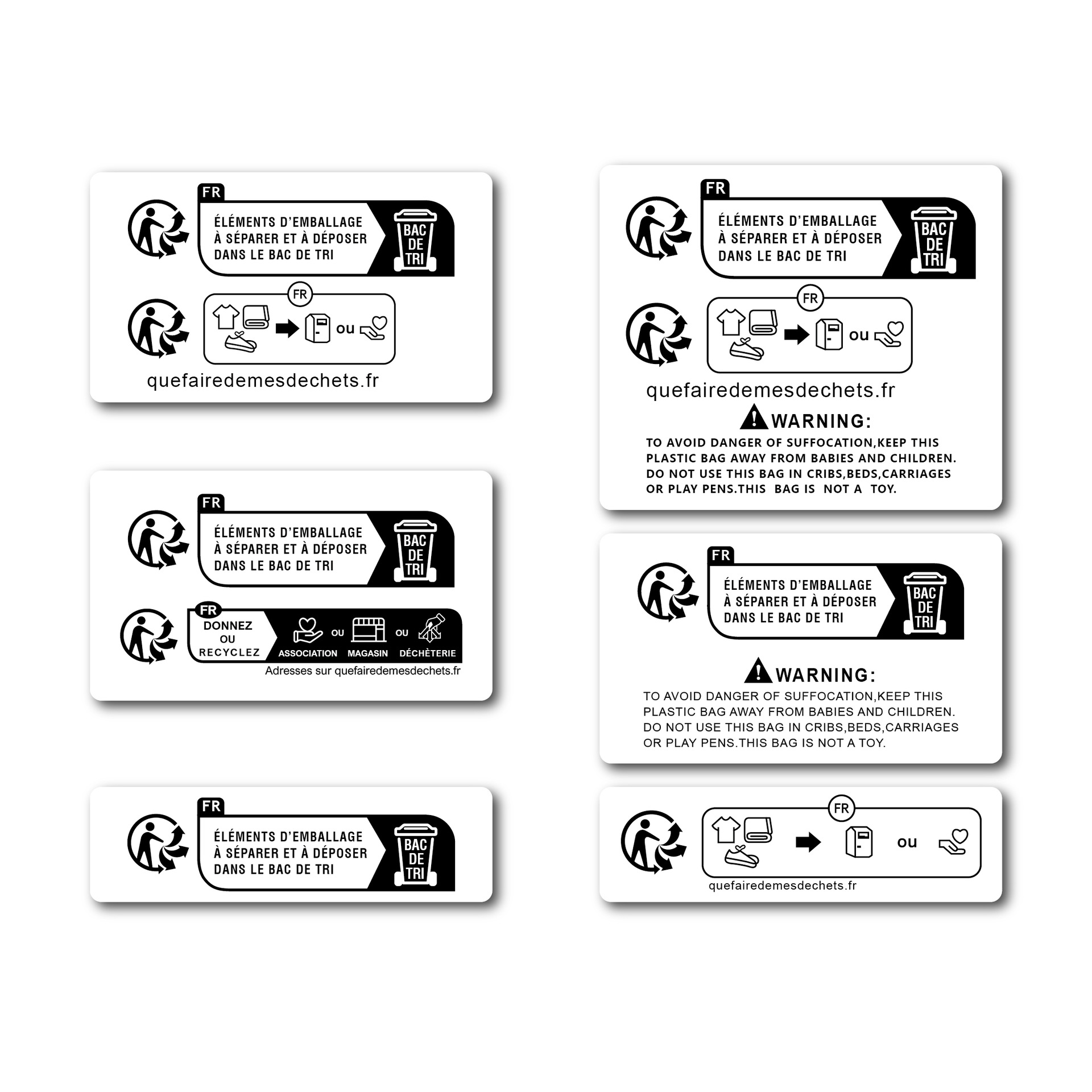 TEMU FRANCE TRIMAN 친환경 유럽 라벨 맞춤형 장난감 전자 어린이 질식 방지 경고 스티커