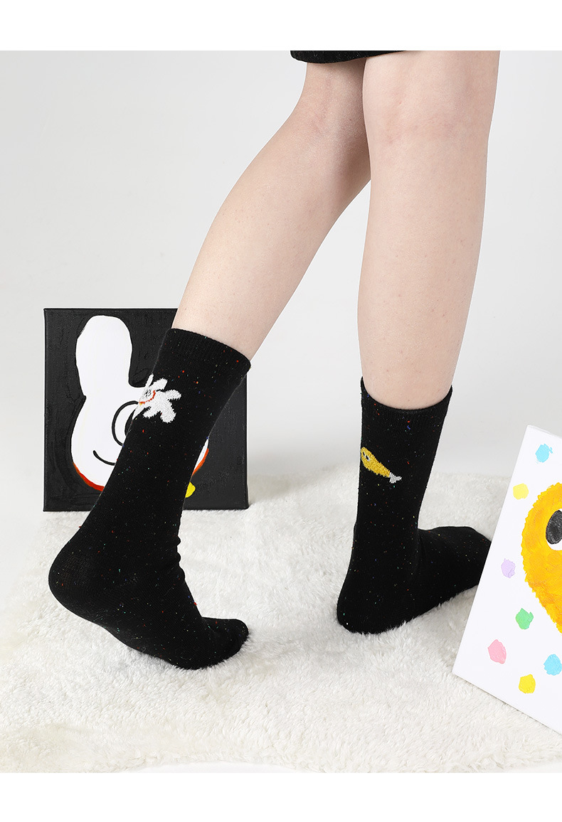 Femmes Mignon Animal Abstrait Coton Crew Socks Une Paire display picture 4