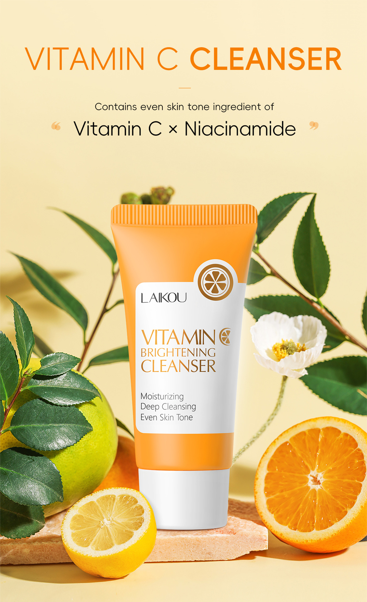 LAIKOU Vitamin C Facial Cleanser 50g skin care facial Cleanser cross-border supply Shopee lazada supply undefined