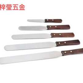 亚马逊不锈钢木柄奶油直抹刀6寸/8寸奶油刮刀烘焙工具蛋糕工具