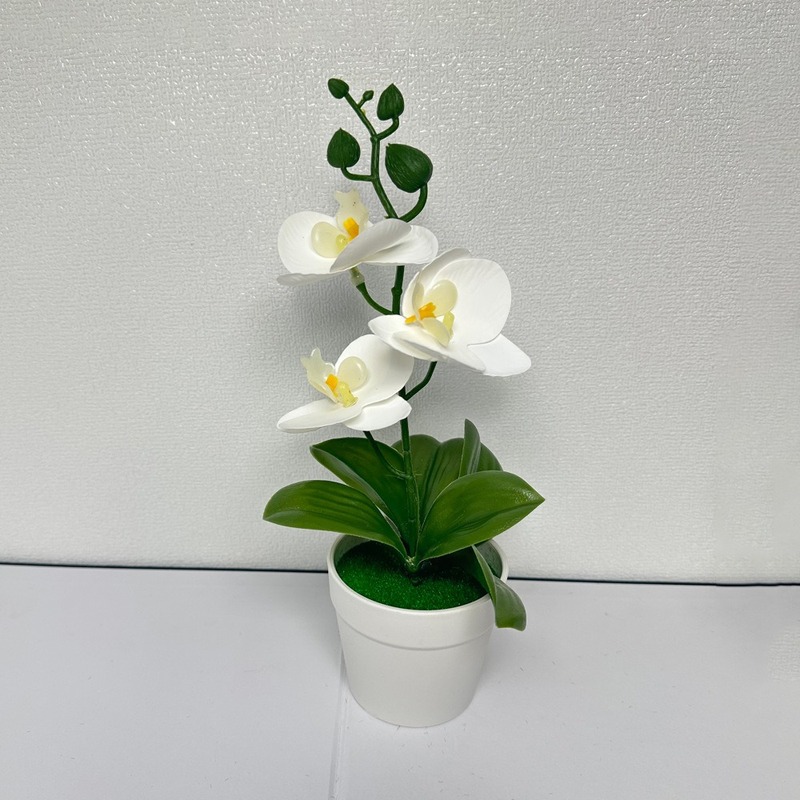 クロスボーダーのシミュレーション胡蝶蘭盆栽花付きデスクトップ装飾プラスチック造花盆栽撮影植木鉢置物花頭|undefined