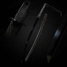 外贸批发K鞘柄一体日本刀美式战术武士长刀打刀黑色刀剑收藏开刃
