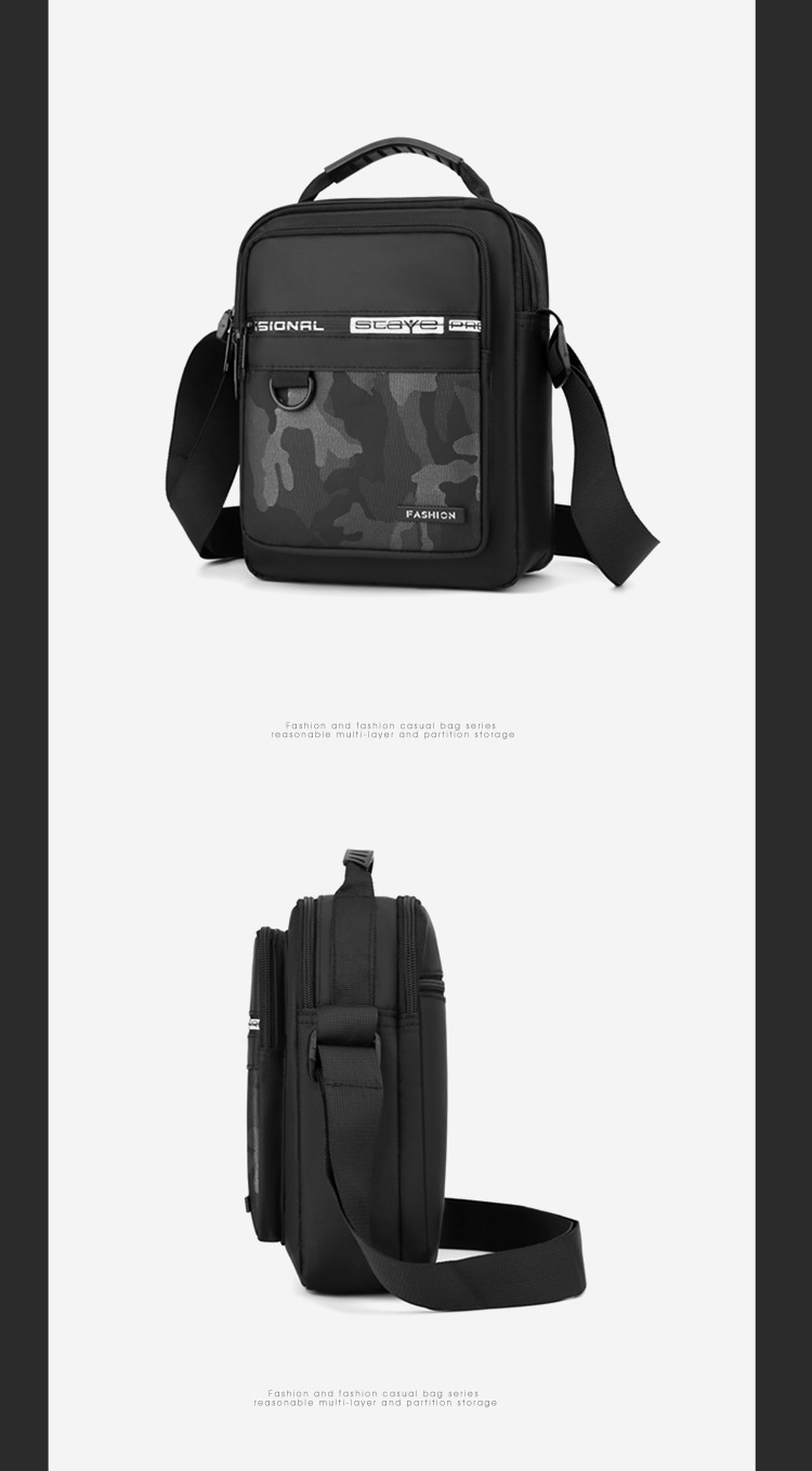 2024 New trendy men's bag, waterproof Oxford fabric single-shoulder crossbody backpack, men's vertical multi-functional casual messenger bag undefined