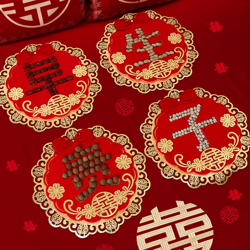 Early birth of your child mold dried fruit combination man press bed ornaments wedding room decoration suit wedding supplies