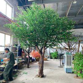 仿真榕树假树许愿树酒店室内外造景生绿植婚庆橱窗绢布叶仿真树
