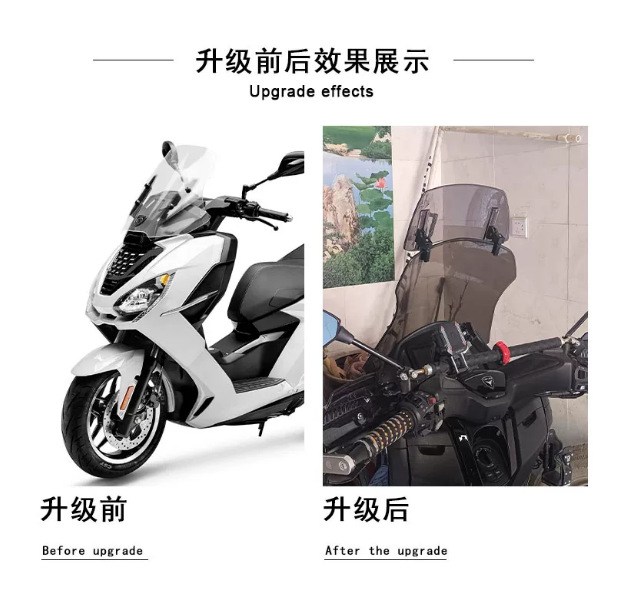 Universal motorcycle modification small windshield, additional high-definition transparent front windshield, small windscreen