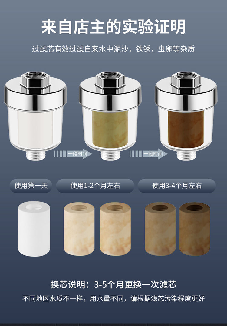 Shower head filter, household shower room water purifier, 5-micron pp cotton filter core, universal for bath filtration and water purification undefined