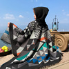 Autumn and winter new pattern Shawl colour triangle Jacquard weave Shawl Travel? fashion thickening keep warm Collar scarf
