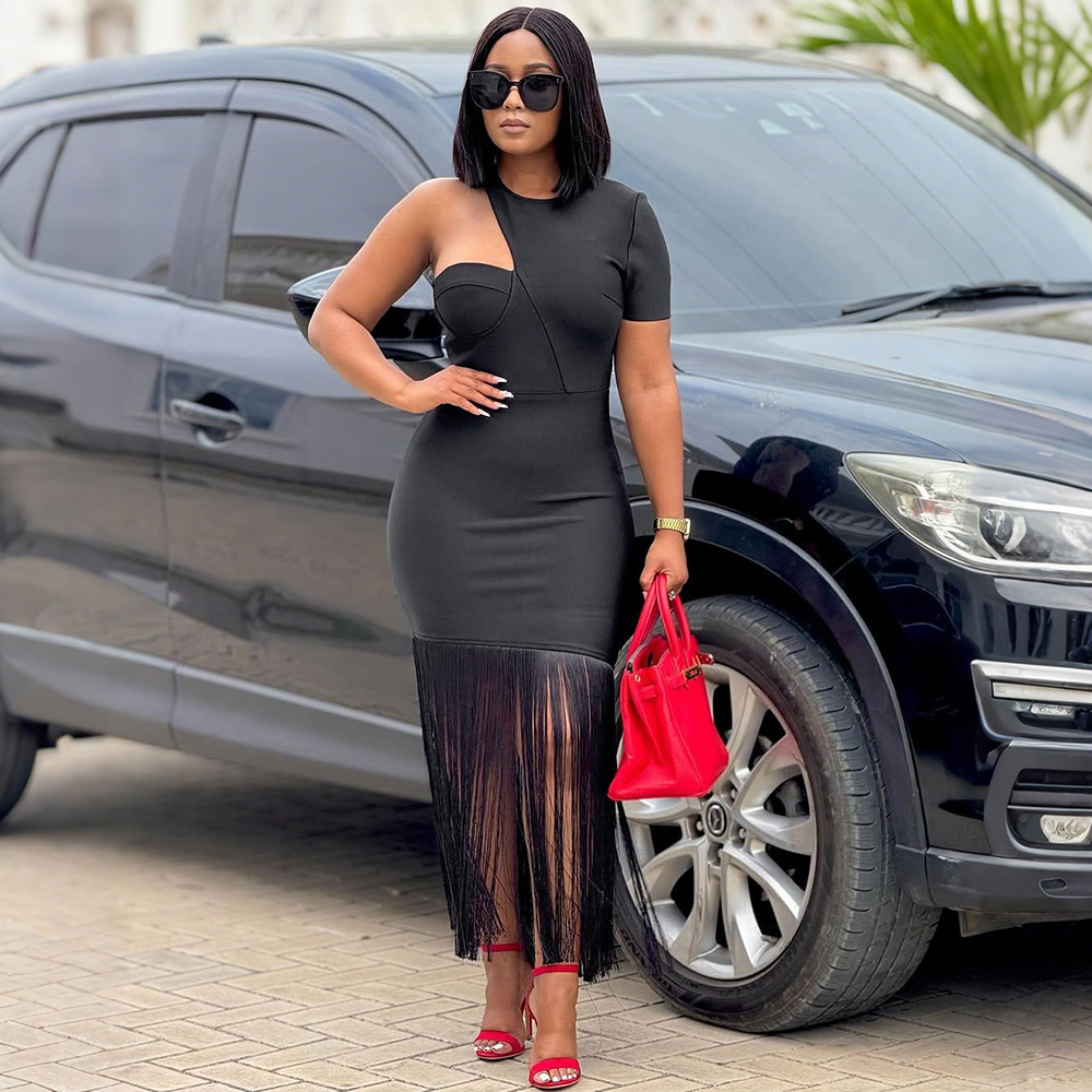 Cy901888 European and American Fashion Amazon Cross-Border Dress Summer New Tassel Sexy Hip Skirt Women's Clothing