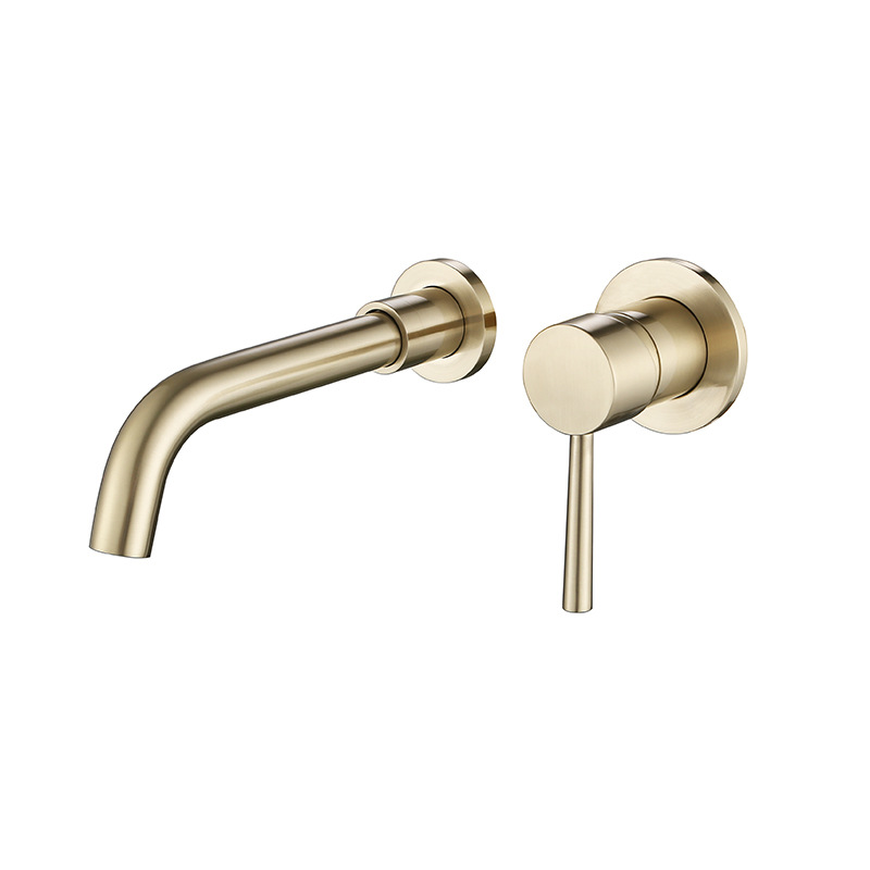 Yiyu black brass wall-mounted faucet for hand washing and washbasin, concealed washbasin faucet, cold and hot faucet details Picture
