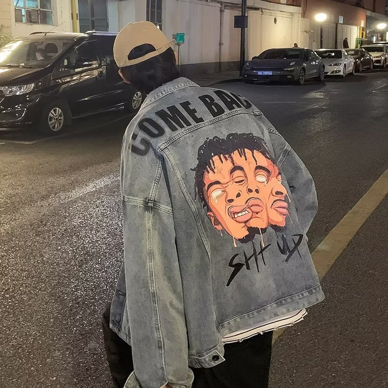Cross-border Denim Jacket Men's Autumn New High Street American Style Trendy Brand Retro Top Amazon Denim Jacket Cross-border Denim Jacket Men's Autumn New High Street American Style Trendy Brand Retro Top Amazon Denim Jacket