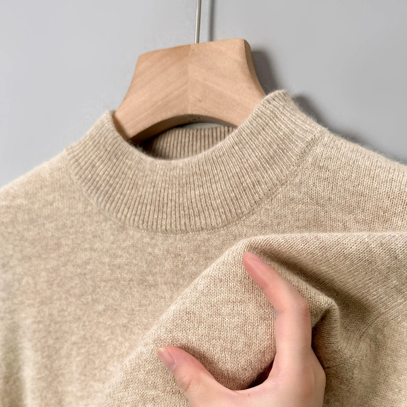 Цветной свитер, комфортная к телу knitted T-shirt для отдыха, 9 цветов, высокий ворот, круглый ворот
