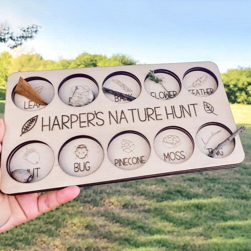 Factory Direct Supply Custom Nature Scavenger Hunt Gift Creative Natural Treasure Hunt Wooden Card