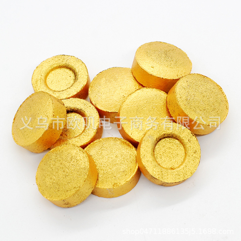 33MM金色果木炭水烟炭速燃炭可打logo引燃户外烧烤碳无烟炭点碳