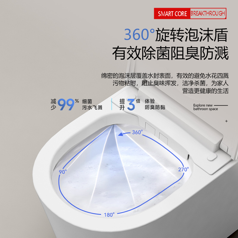 Inodoro inteligente colgado en la pared totalmente automático ingeniería de lavado de trasero hotel tipo inodoro de apartamento Chaozhou fábrica directa image 4