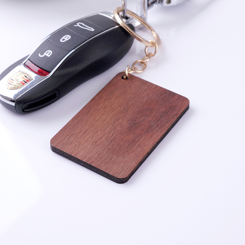 Alojamiento en familia llavero colgante grabado personalizado habitación de hotel nombre logotipo colgante llave de madera placa de matrícula de madera