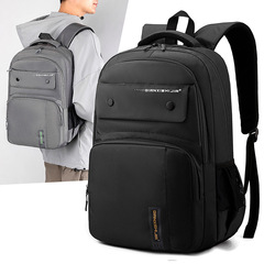 New Leisure Backpack Dual-Shoulder Bag Durable Fashion Laptop Bag Large Capacity Outdoor Travel Bag Solid Color Business Backpack