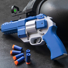 左輪手搶軟彈槍電動連發兒童可發射吃雞裝備模型男孩槍