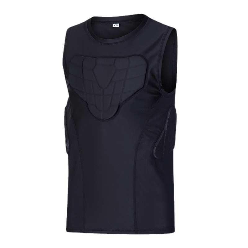 棒球垒球青少年男孩女孩防撞防护背心足球橄榄球压缩衬衫护胸护腰