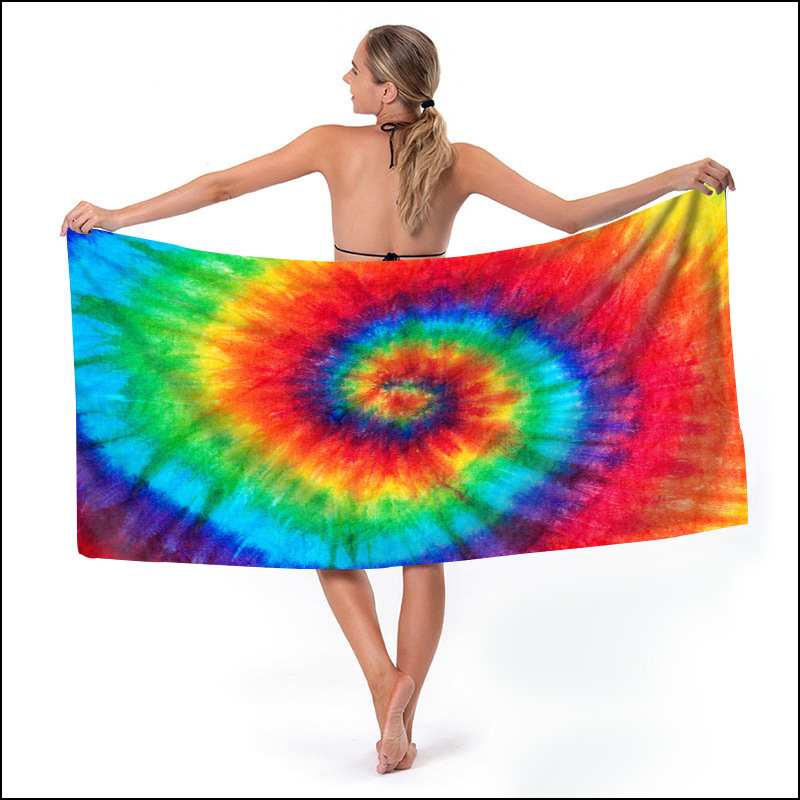 Toalla de playa de microfibra de comercio exterior transfronterizo Toalla de playa de impresión digital absorbente Toalla de baño de hotel de secado rápido toalla deportiva