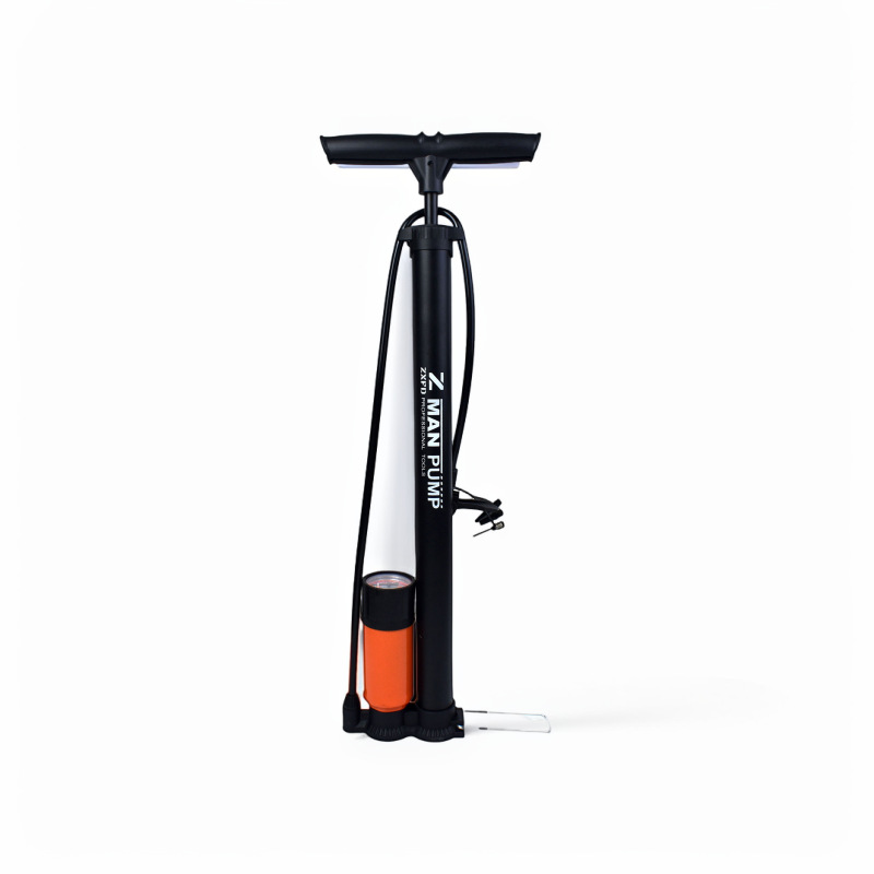 厂家打气筒自行车高压充气筒603813表便携不锈钢手动英美法打气泵