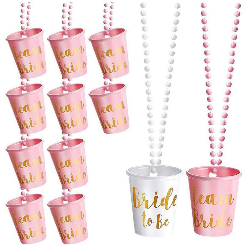 Амазонка Горячая продажа холостяцкая вечеринка пластиковая жемчужная цепочка бокал Bride to be Spire Cup Прозрачный бокал