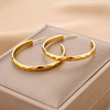 Golden earrings stainless steel, jewelry, European style, does not fade, pink gold, wholesale