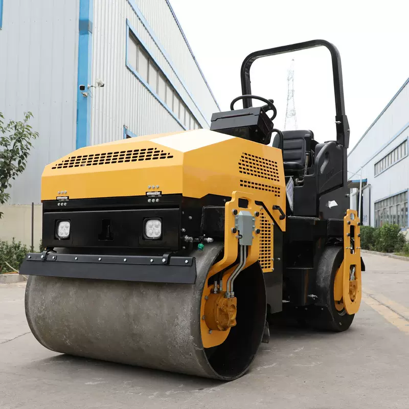 双钢轮小型压路机工程机械3吨震动手扶座驾压土机沥青土方全液压