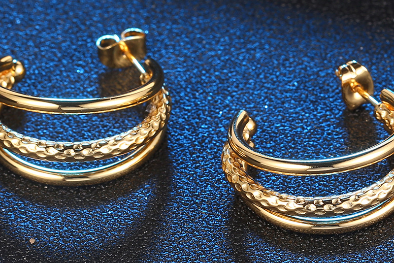 Ear Studs Classification Fashion U Shape Titanium Steel Plating Ear Studs 1 Piece