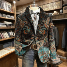 2025跨境新款西装外套    男装外套平驳领西装（280g灯芯绒白色）