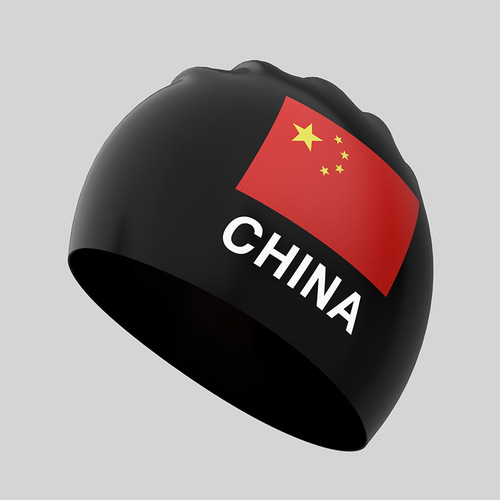 Summer swim cap wholesale professional waterproof comfortable silicone flag hat for men and women, non-tight long hair training swimming cap