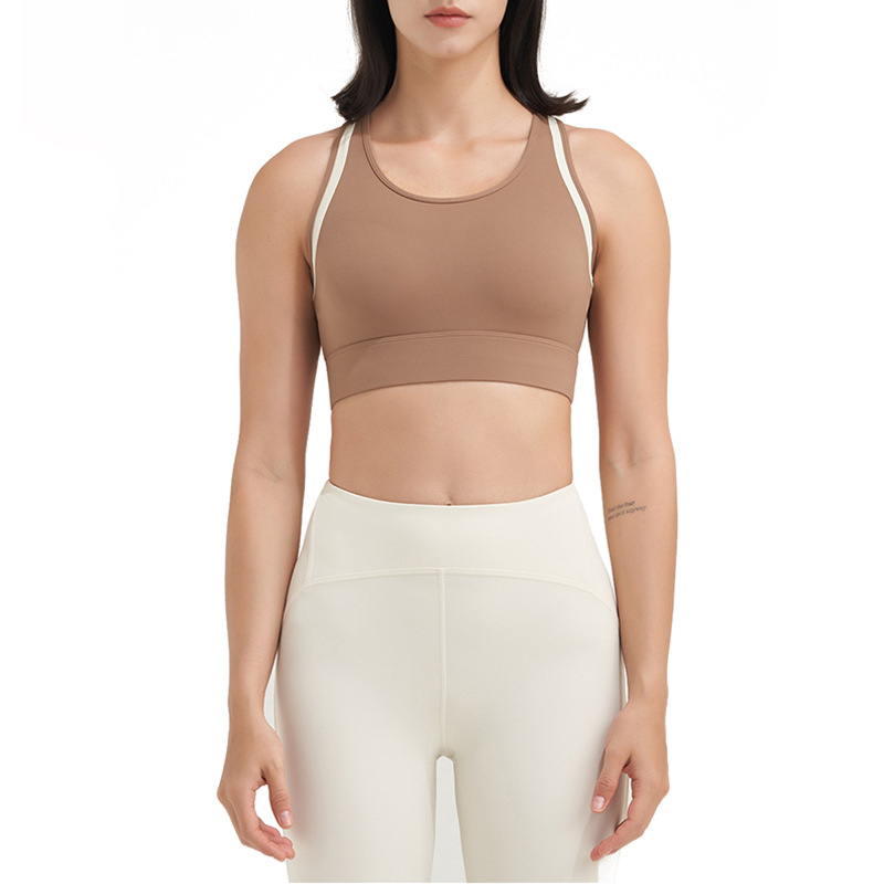 Ropa interior deportiva fija chaleco sin costuras cojín del pecho belleza sujetador integrado sin anillo de acero nuevas mujeres al por mayor