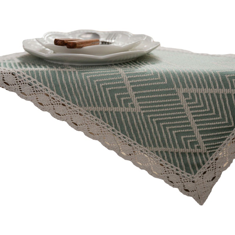 Yiqiyun nórdico jacquard geométrico corredor de mesa borla té verde Bandera de comedor bandera larga poliéster algodón mantel suministro directo de fábrica image 1