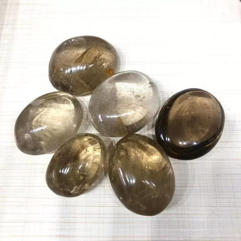 批发天然茶水晶把玩裸石跨境欧美热销手把件瑜伽疗石水晶工艺品