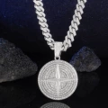 Silver cross star necklace