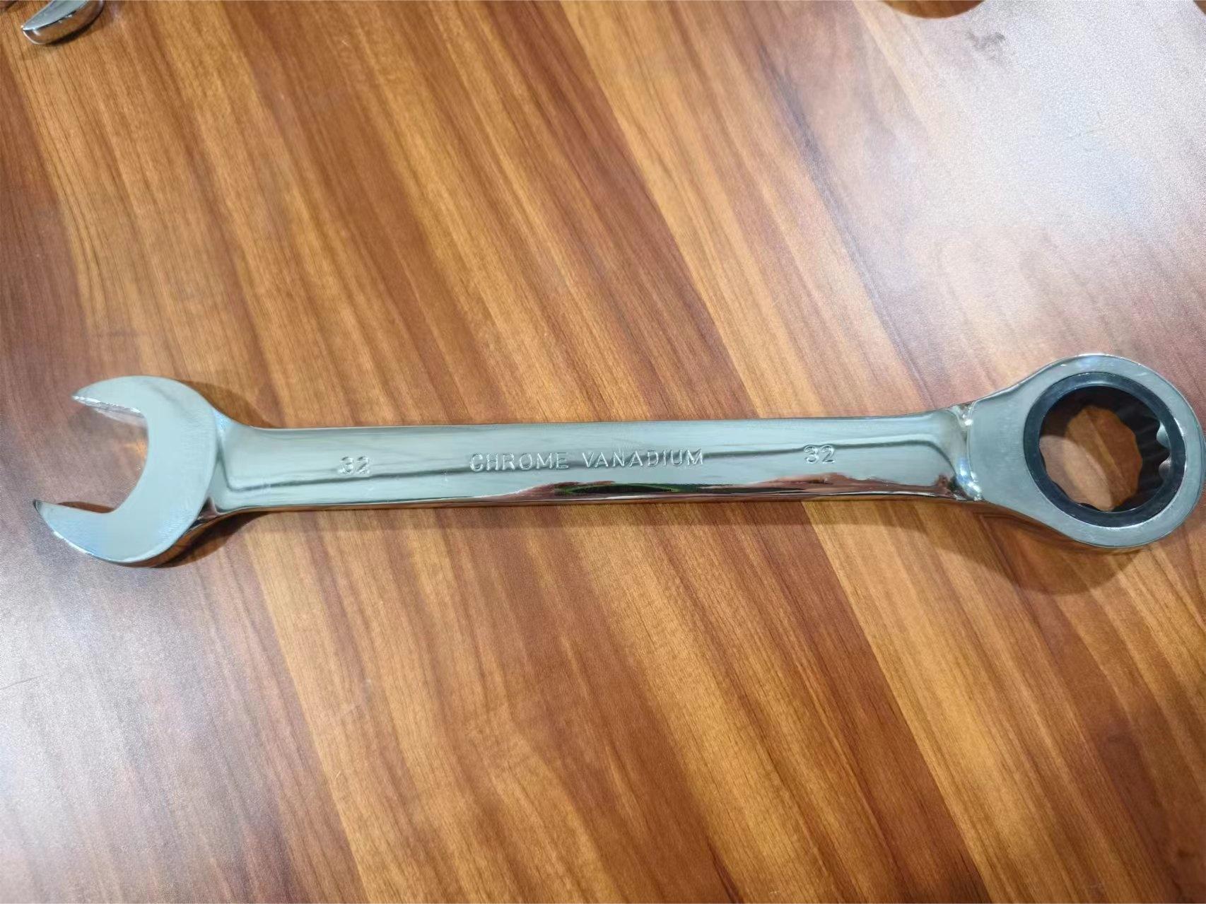 Llave de trinquete rápida de grado industrial, acero puro forjado, antioxidante, galvanizado, brillante, llave de doble propósito de 72 dientes, acero al cromo vanadio